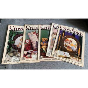 Vintage Cross Stitch & Country Crafts Magazine Lot (5 Issues) 80s & 90s